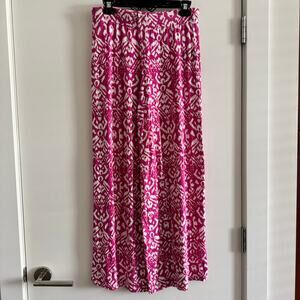 Ralph Lauren Flared Leg Pants Stretch Waist Purple White Pull On Sz S Petite